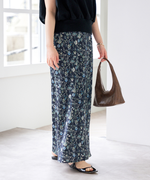 IENA スカート ボタニカルサテンスカート : ZOZOTOWN Yahoo!店
