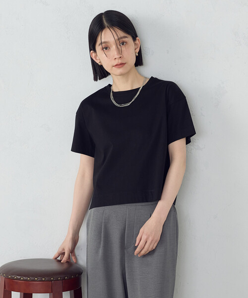 追跡便【 】クロップドジム リラックスTシャツ 2色 COMME CA ISM tシャツ ボックスシルエット クロップド丈 T