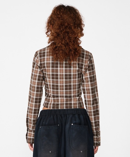 BEEDEN ブラウス シャツ COMPACT ZIP UP CHECK SHIRT レディース