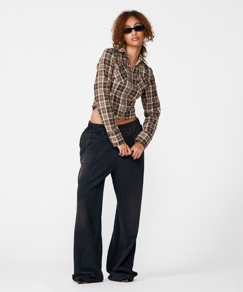 beeden チェックシャツ BEEDEN ブラウス シャツ COMPACT ZIP UP CHECK SHIRT レディース