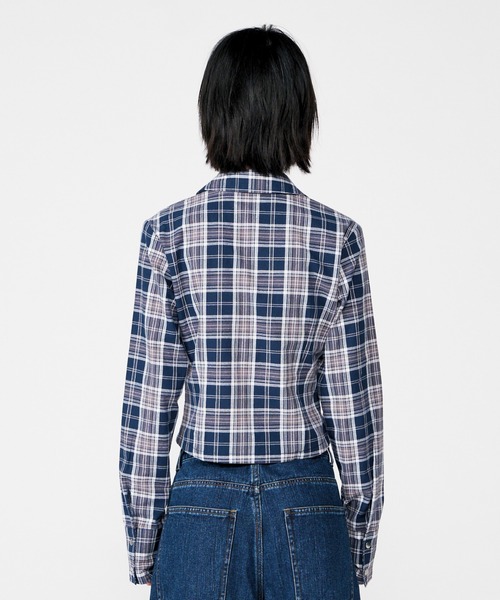 BEEDEN ブラウス シャツ COMPACT ZIP UP CHECK SHIRT レディース