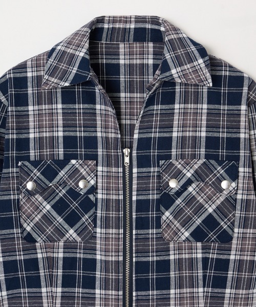 BEEDEN ブラウス シャツ COMPACT ZIP UP CHECK SHIRT レディース