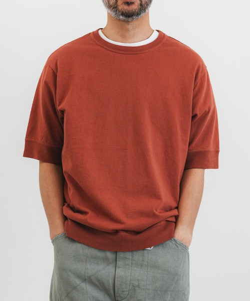 *BLAKELY*クルーネック オーバー ロゴ半袖Tシャツ 7色*送料込み* パイルテレコ素材クルーネック半袖Tシャツ Tシャツ カットソー