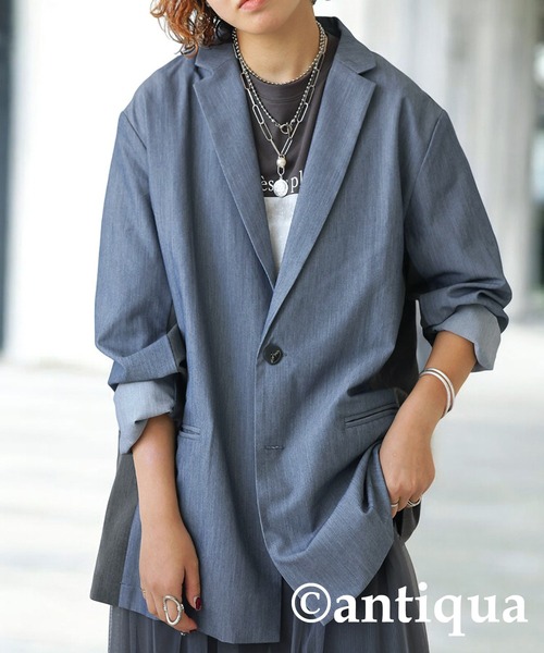 [antiqua] [tree cafe] tailored jacket P голубой женский 