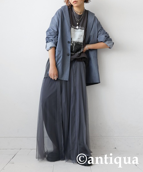 [antiqua] [tree cafe] tailored jacket P голубой женский 