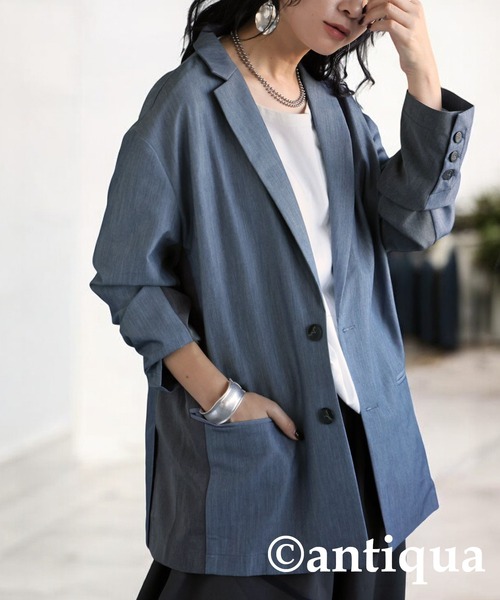 [antiqua] [tree cafe] tailored jacket P голубой женский 