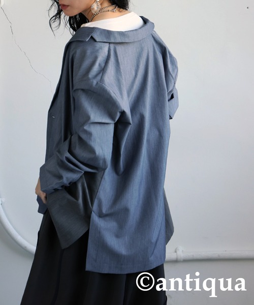 [antiqua] [tree cafe] tailored jacket P голубой женский 