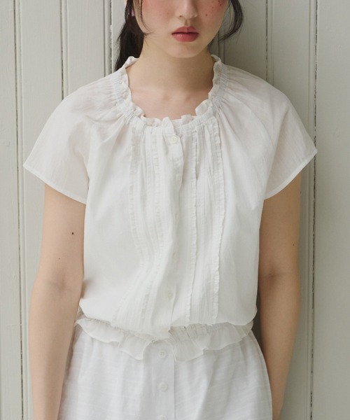 ブラウス シャツ frill line puff blouse / フリルラインパフブラウス レディース GIUNON ブラウス シャツ frill line puff blouse / フリルライン
