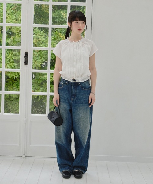 GIUNON ブラウス シャツ frill line puff blouse / フリルライン