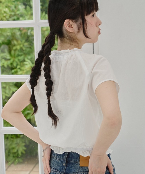 GIUNON ブラウス シャツ frill line puff blouse / フリルライン
