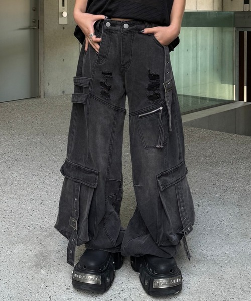 デニム・ジーパン No.0170 span set denim wide banding PT AZ WIDE DENIM PANTS｜ANREALAGE OFFICIAL ONLINE SHOP