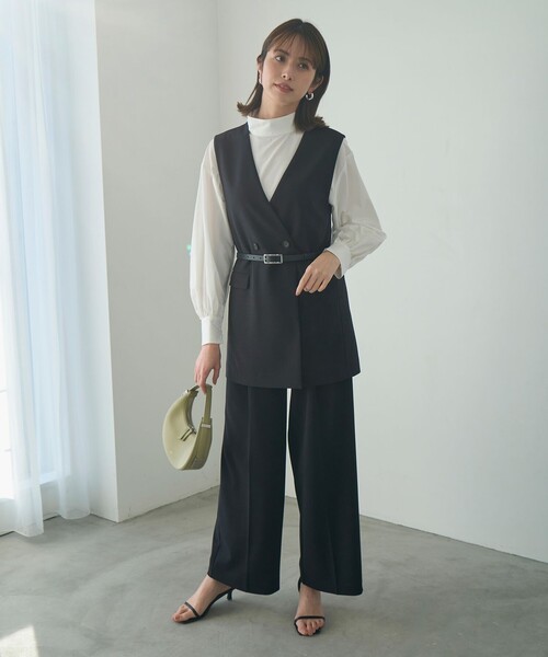 「UNFILO」 長袖チュニック MEDIUM ネイビー レディース