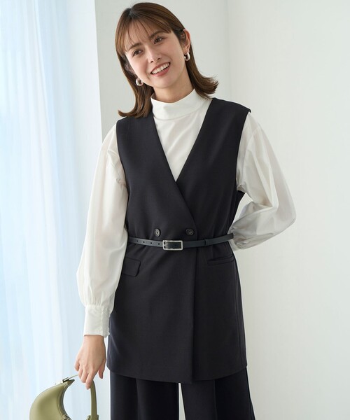 「UNFILO」 長袖チュニック MEDIUM ネイビー レディース