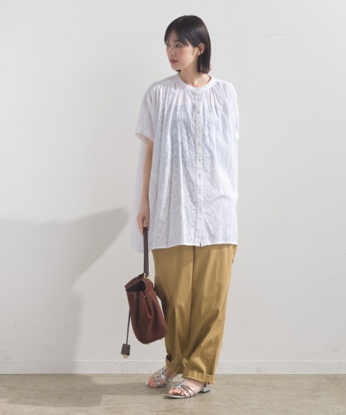 OMNES（オムネス） ブラウス シャツ コットンジャガードワイド