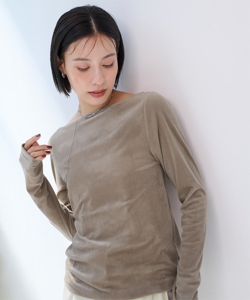 tシャツ 2wayボートネックベロアトップス レディース | ur's | 04