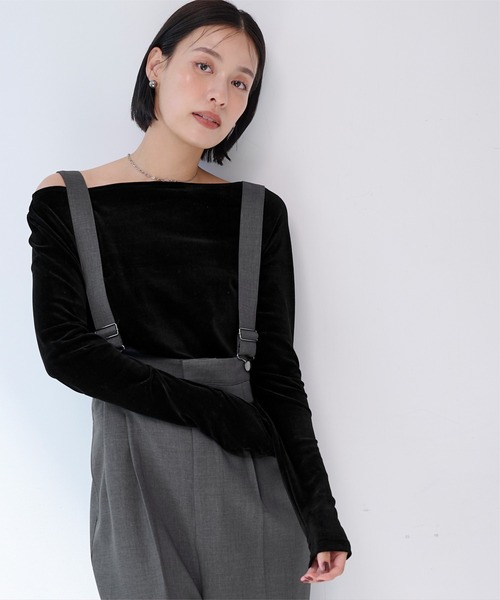 tシャツ 2wayボートネックベロアトップス レディース | ur's | 11