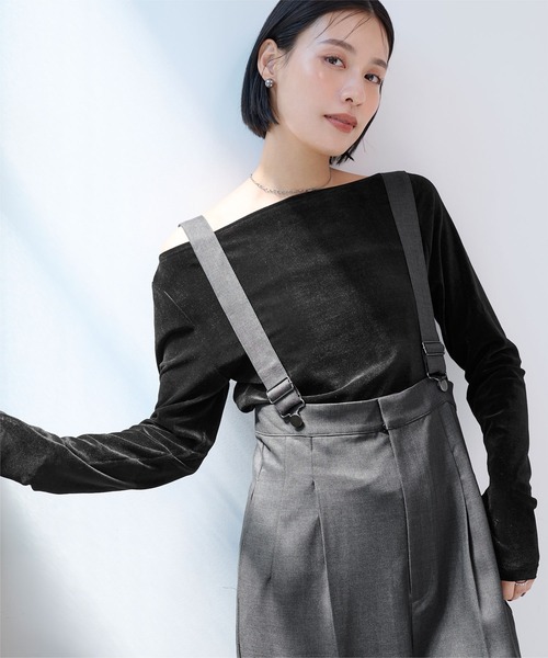 tシャツ 2wayボートネックベロアトップス レディース | ur's | 16
