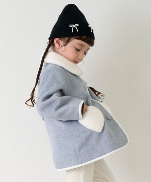 「petit main」 「KIDS」ステンカラーコート 130cm ライトベージュ キッズ_画像2