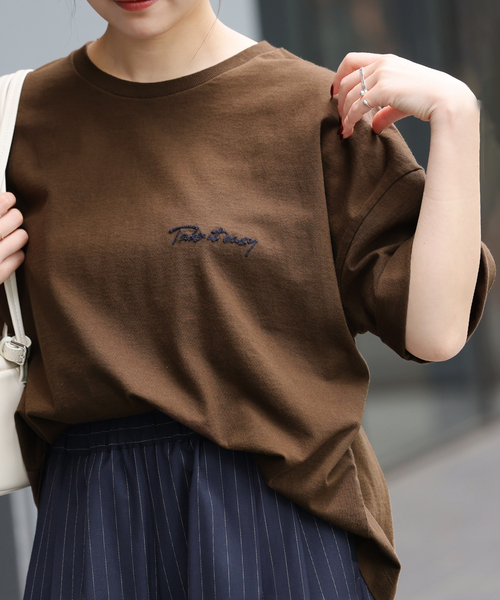ジャーナルスタンダード 刺繍トップス JOURNAL STANDARD relume tシャツ 「25AW新作」刺繍ロゴハーフ