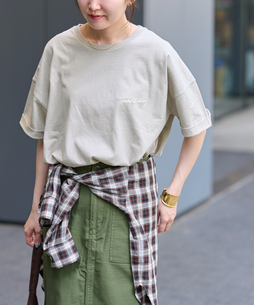 ｃａｔモチーフ刺繍ハーフスリーブニット JOURNAL STANDARD relume tシャツ 「25AW新作」刺繍ロゴハーフ