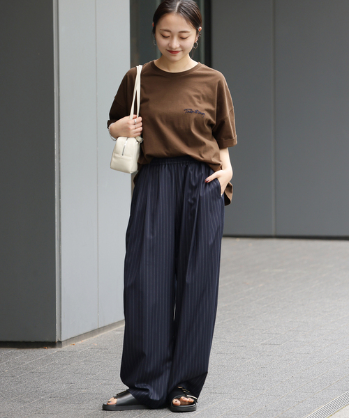tシャツ 「再入荷！」「25AW新作」さり気ないポイントがお洒落刺繍ロゴハーフスリーブT レディース JOURNAL STANDARD relume tシャツ 「25AW新作」刺繍ロゴハーフ