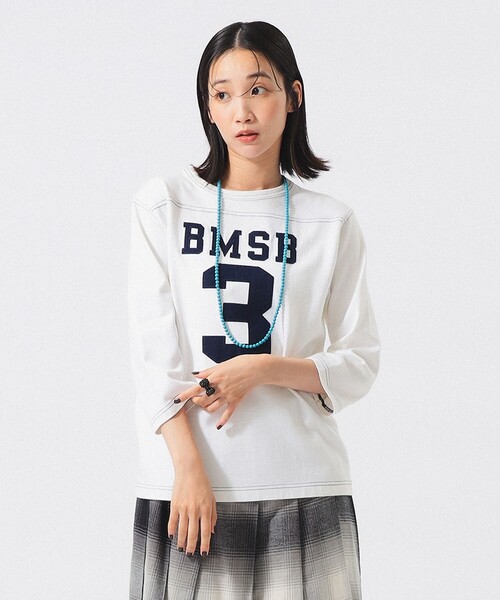 BEAMS BOY（ビームス ボーイ） tシャツ テンジク フットボール 3/4 T