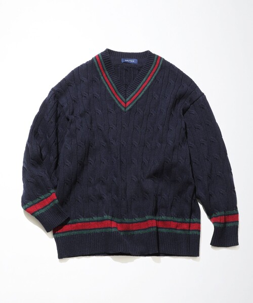 NAUTICA（ノーティカ） Vネックニット LARGE ネイビー メンズ