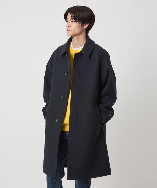 green label SENTDALE WOOL ネイビー ステンカラーコート green label relaxing（グリーンレーベルリラクシング） ステンカラー