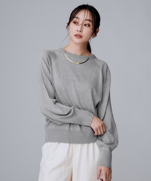 UNTITLED ニット セーター 「8色展開/コンパクト丈」レーヨン混