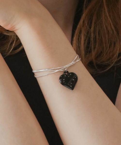 DiamondHearts（ダイヤモンドハーツ） ブレスレット ハートチャーム3連