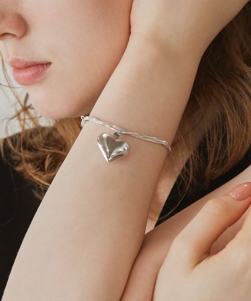 DiamondHearts（ダイヤモンドハーツ） ブレスレット ハートチャーム3連