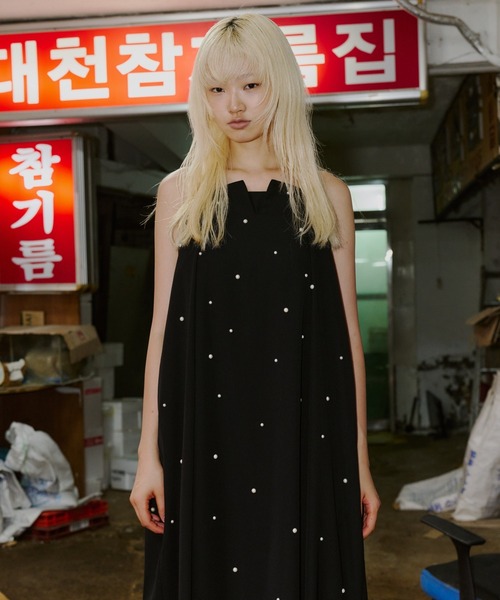 ★ANDRESD★ oval form pearl dress【Lサイズ】 ANDRESD ドレス オーバルフォルムパールドレス / oval form pearl