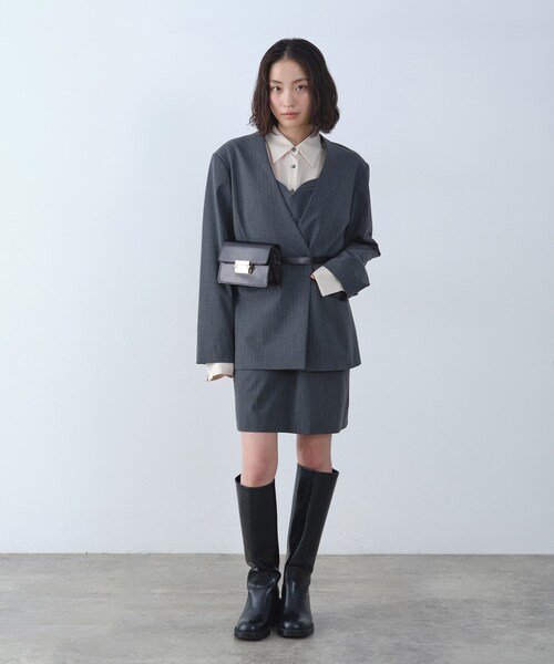 CODE A ジャケット ノーカラージャケット tailored mood over jacket