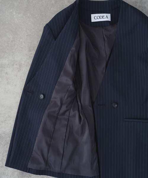 CODE A ジャケット ノーカラージャケット tailored mood over jacket