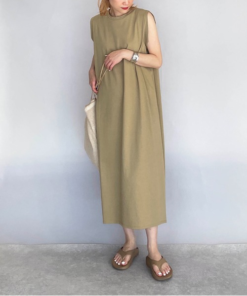 「PICCIN」 ノースリーブワンピース M ブルー レディース_画像2