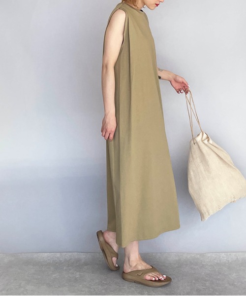 「PICCIN」 ノースリーブワンピース M ブルー レディース_画像4