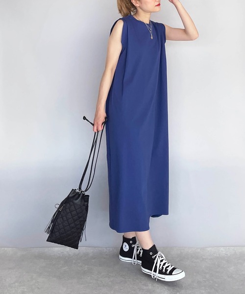 「PICCIN」 ノースリーブワンピース M ブルー レディース_画像9