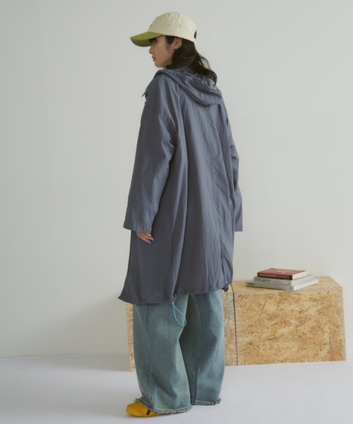 「MERLOT」 ジップアップブルゾン FREE グレイッシュブルー レディース_画像5