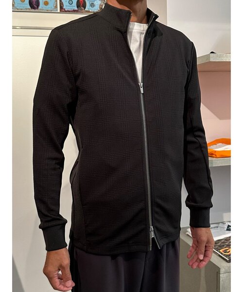 tシャツ 「TRANSITION」チェックジャガードモックネックフロントジップ