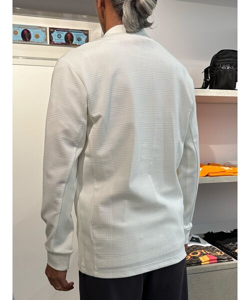 トランジション（TRANSITION）/【TRANSITION】チェックジャガードモックネックフロントジップtee tシャツ 「TRANSITION」チェックジャガードモックネックフロントジップ