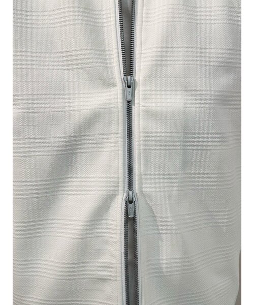 tシャツ 「TRANSITION」チェックジャガードモックネックフロントジップ