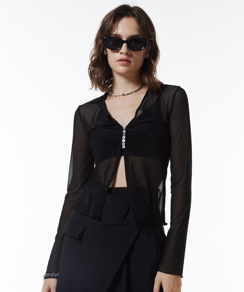 JOSE MOON（ジョゼムーン） tシャツ SHEER PATERN CARDIGAN/シアー