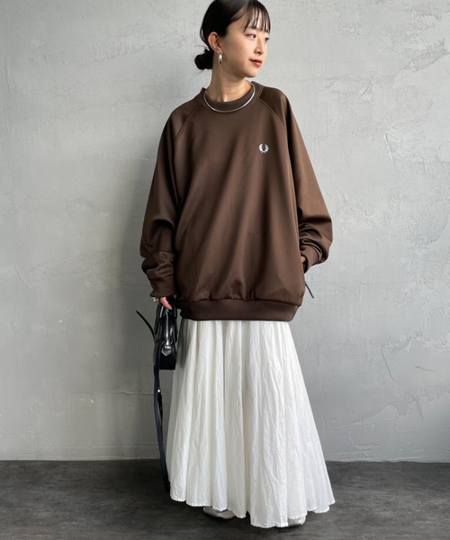 Fred Perry ブラウン クルーネックセーター FRED PERRY（フレッドペリー） トレーナー スウェット 別注 トラック