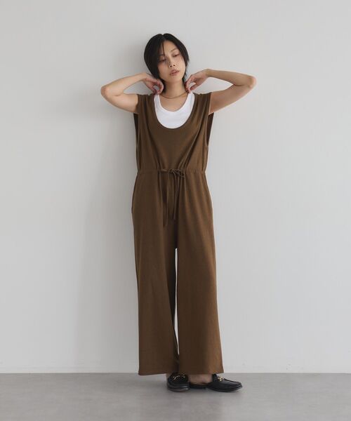 サロペット オーバーオール 「日本製」Uネックオールインワン