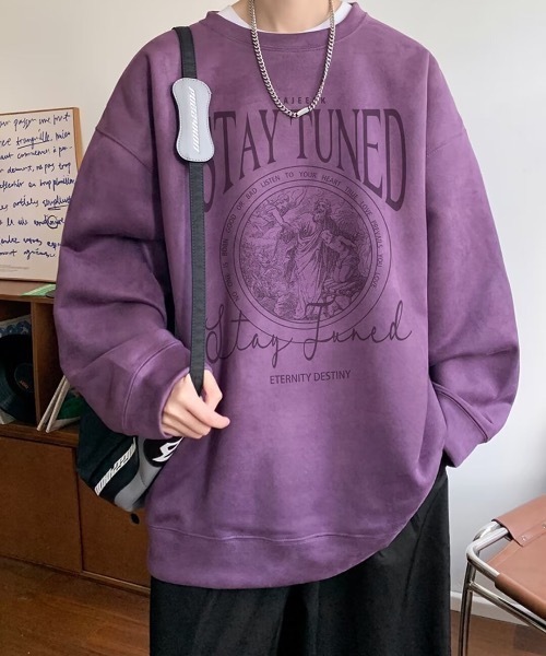 トレーナー スウェット ヴィンテージライクフェイクスウェード