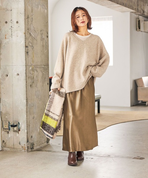 studio CLIP（スタディオクリップ） スカート 「WEB限定」サテンナロー