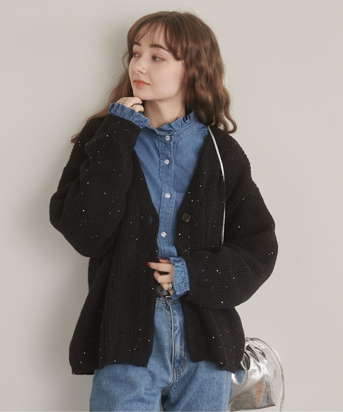 「ANGIE」 ニットカーディガン FREE アイボリー レディース_画像5