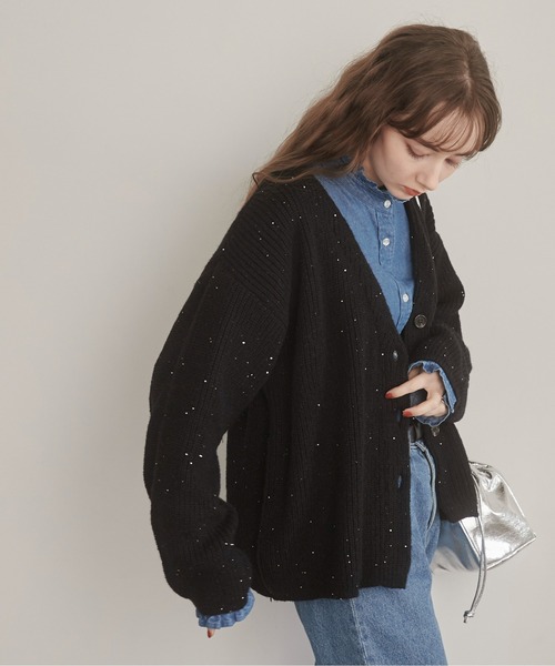 「ANGIE」 ニットカーディガン FREE アイボリー レディース_画像7