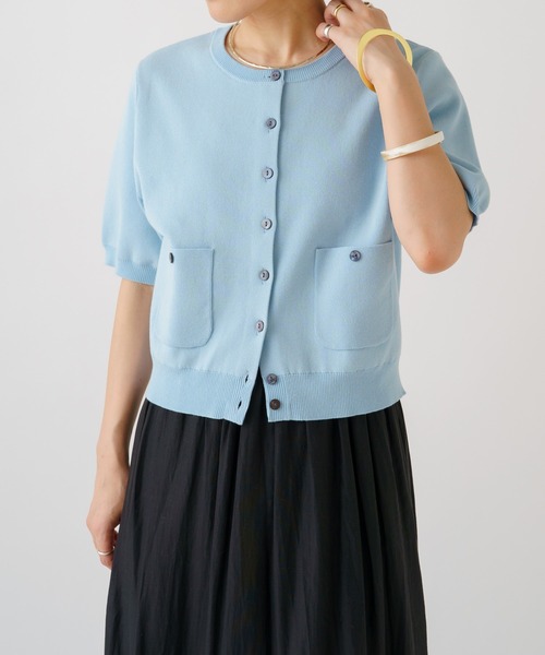 「Omekashi」 半袖ニット FREE オフホワイト レディース_画像4