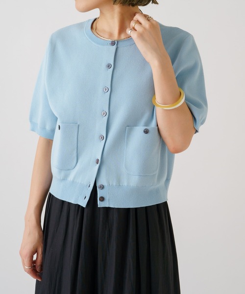 「Omekashi」 半袖ニット FREE オフホワイト レディース_画像5